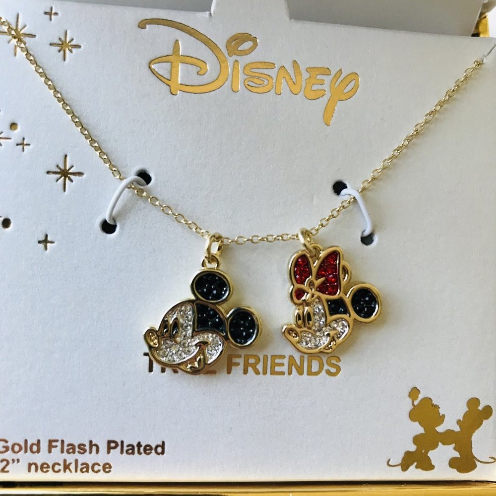 Disney  True Friends Minnie & Micky  Mouse  14 K Gold Flash Plated